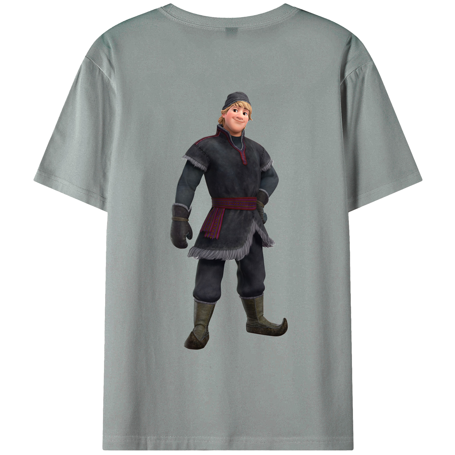 （画像用） アナと雪の女王 アンナ エルサ Frozen Anna Elsa 綿100％ メンズ半袖Tシャツ（バックプリント） 通気性